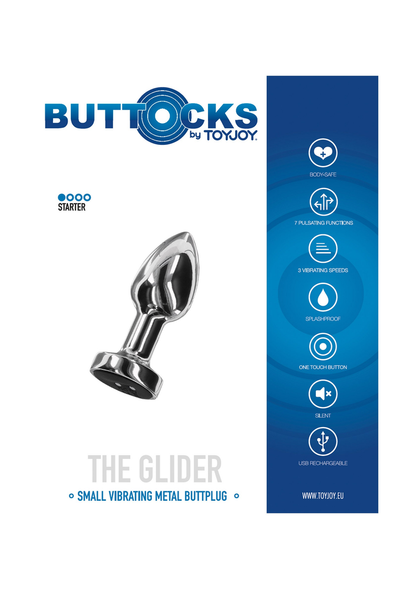ToyJoy Buttocks Vibrating Metal Buttplug S SILVER - 4