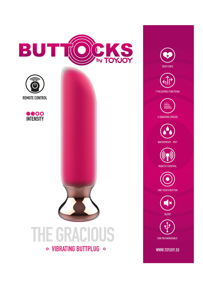 ToyJoy Buttocks The Gracious Buttplug FUCHSIA - 3