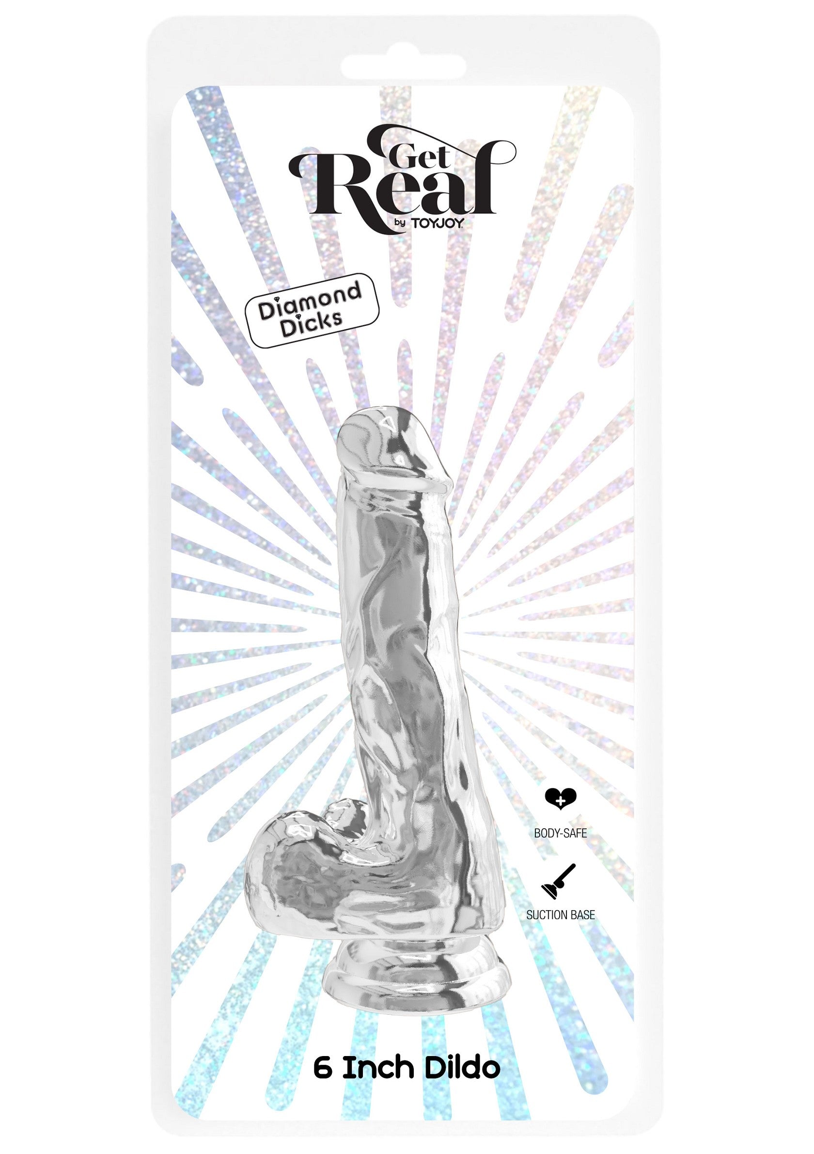 ToyJoy Get Real Clear Dildo with Balls 6' TRANSPA - 2