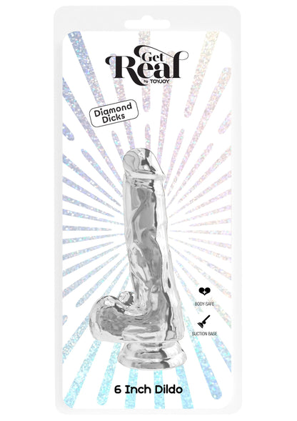ToyJoy Get Real Clear Dildo with Balls 6' TRANSPA - 2