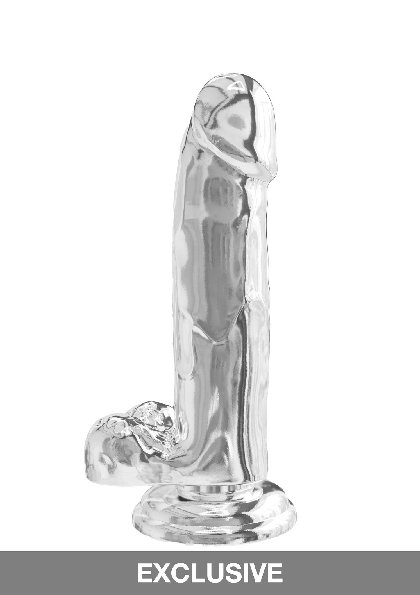 ToyJoy Get Real Clear Dildo with Balls 7' TRANSPA - 3