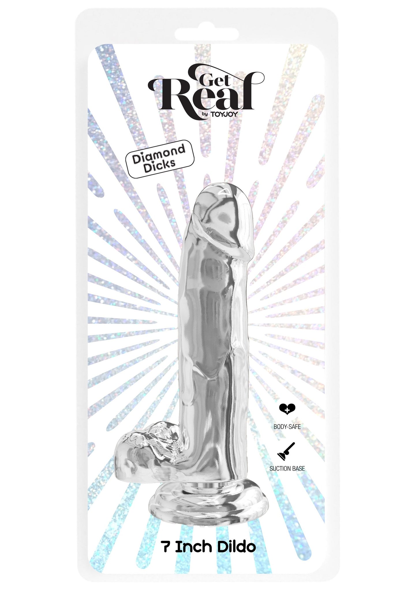 ToyJoy Get Real Clear Dildo with Balls 7' TRANSPA - 2