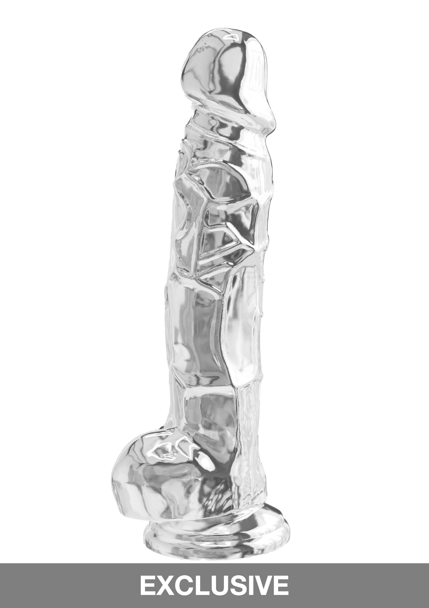 ToyJoy Get Real Clear Dildo with Balls 8' TRANSPA - 2