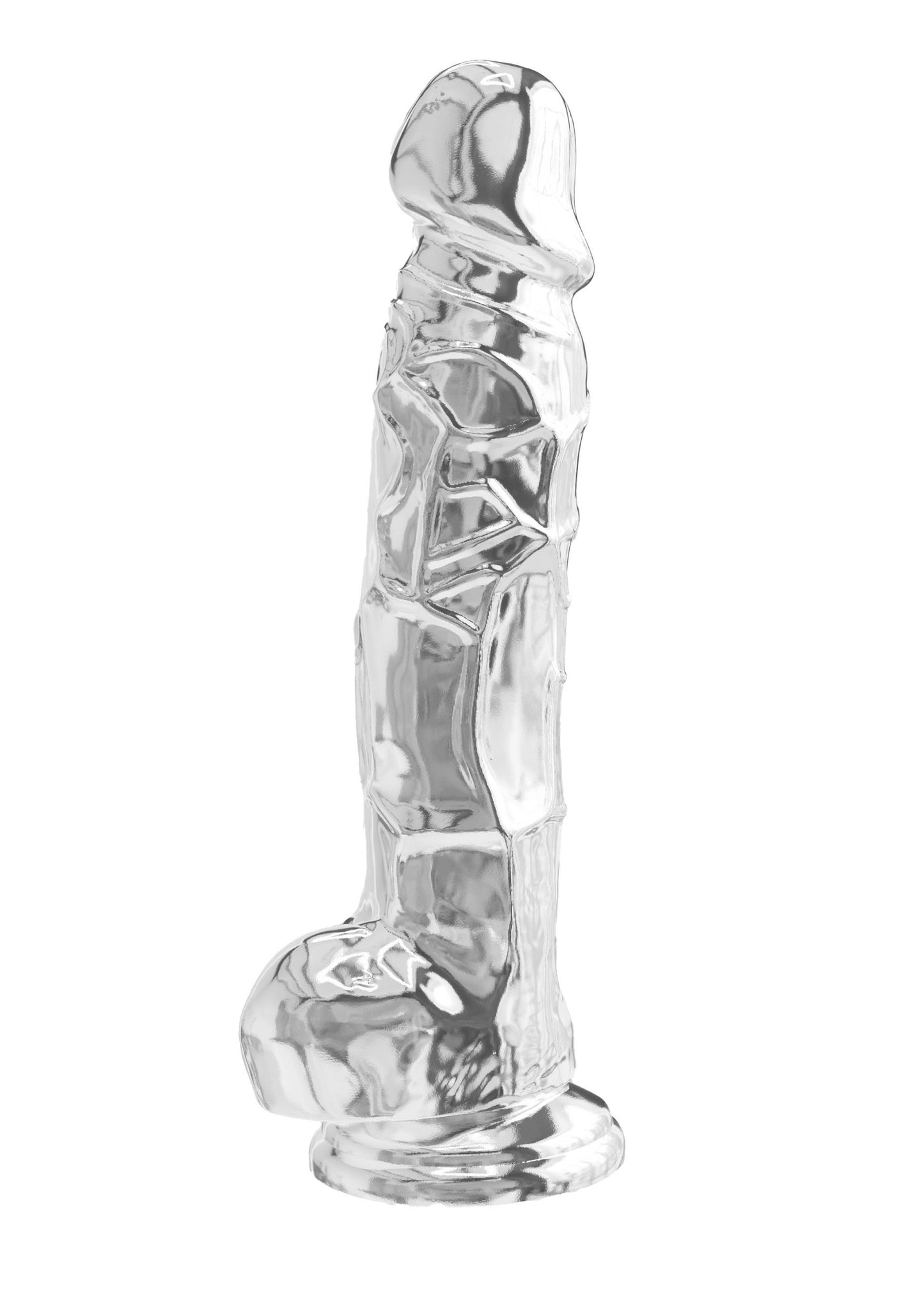 ToyJoy Get Real Clear Dildo with Balls 8' TRANSPA - 0