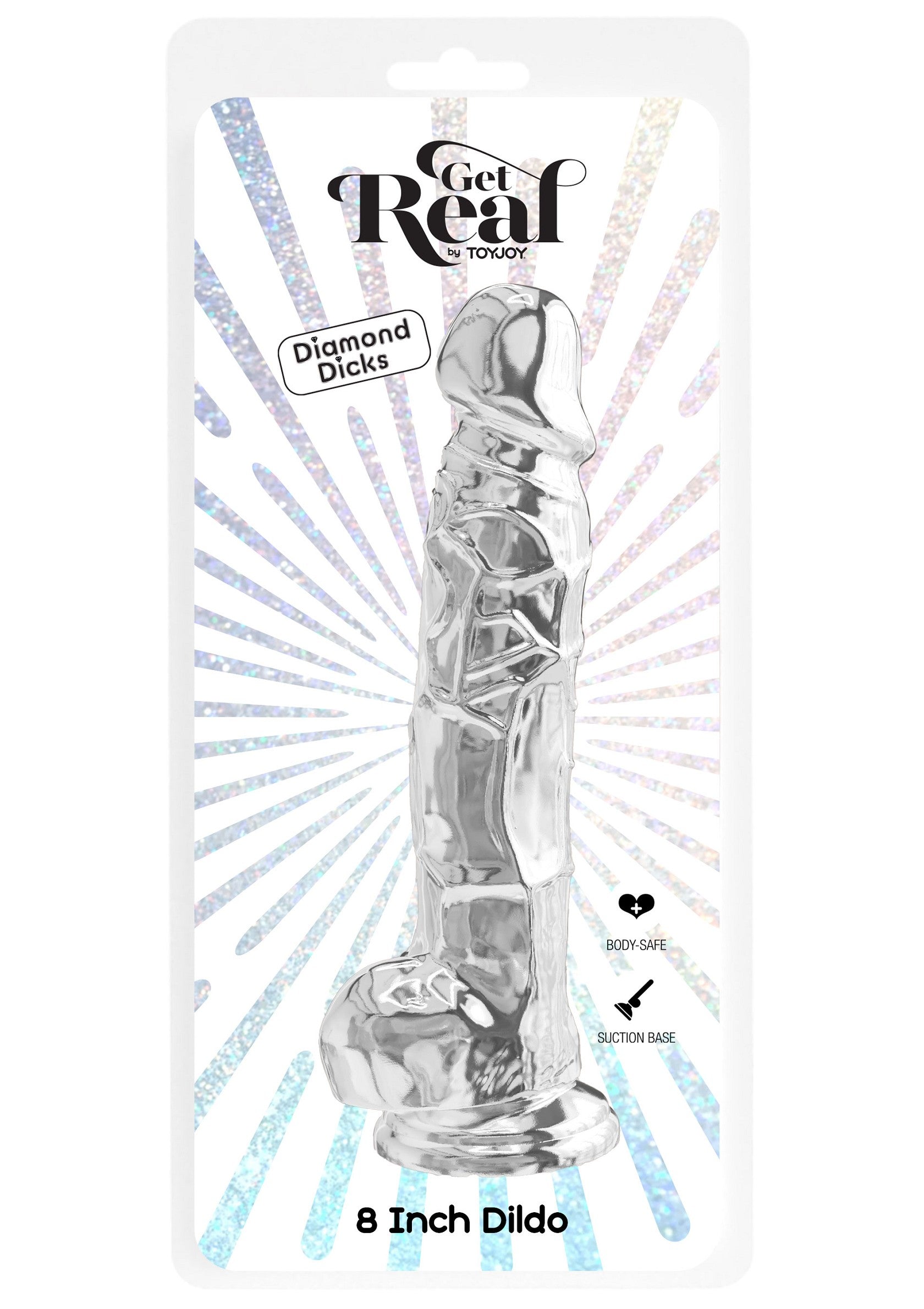 ToyJoy Get Real Clear Dildo with Balls 8' TRANSPA - 1