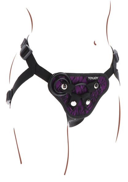 ToyJoy Get Real Strap-On Lace Harness O/S PURPLE - 0