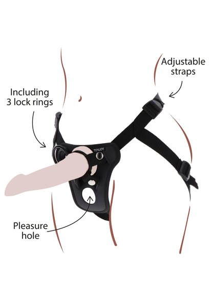 ToyJoy Get Real Strap-On Pleasure Hole Harness O/S BLACK - 8