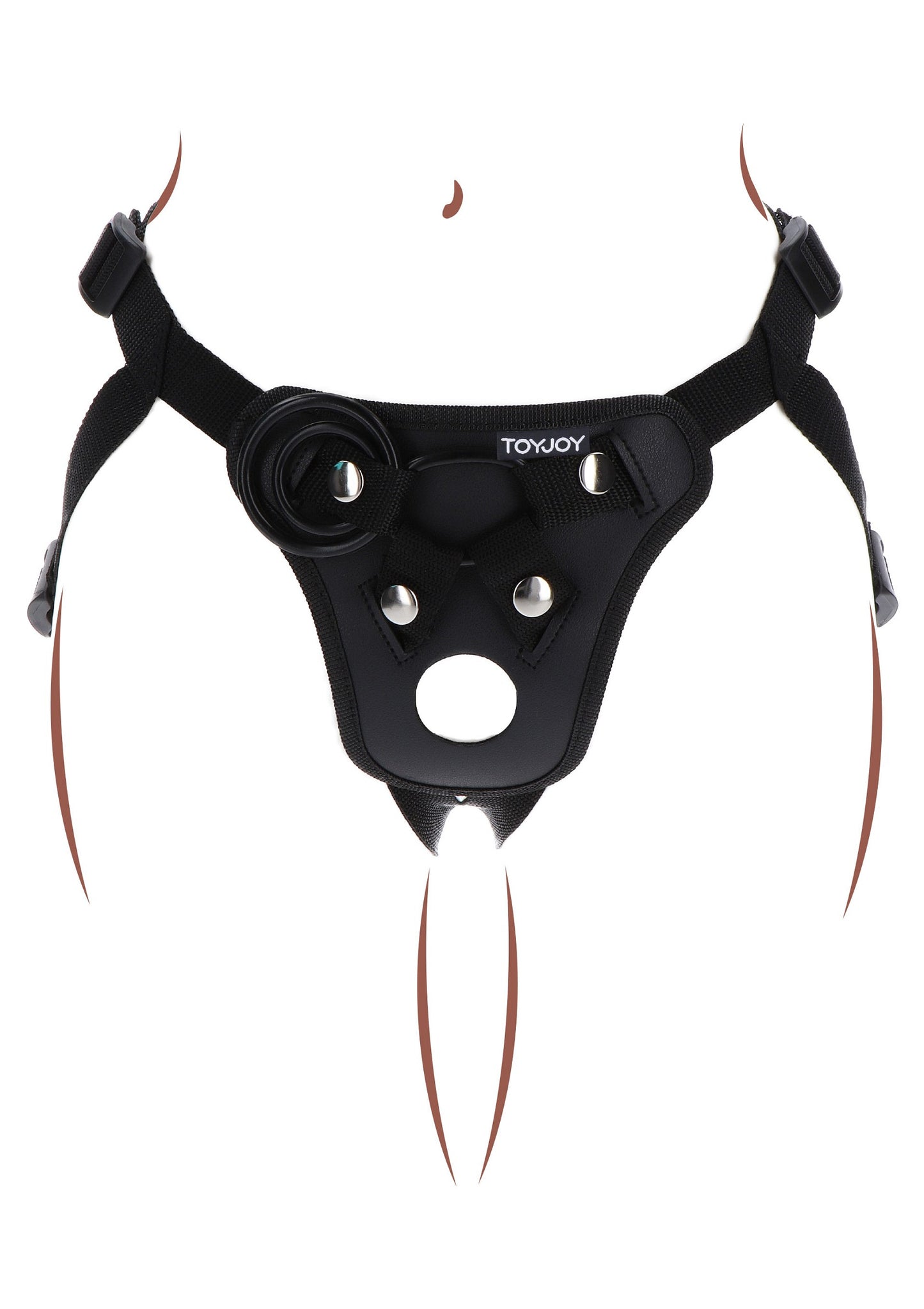 ToyJoy Get Real Strap-On Pleasure Hole Harness O/S BLACK - 2