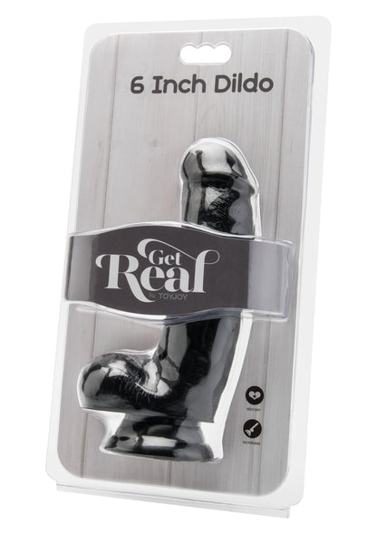 ToyJoy Get Real Dildo 6' with Balls BLACK - 1