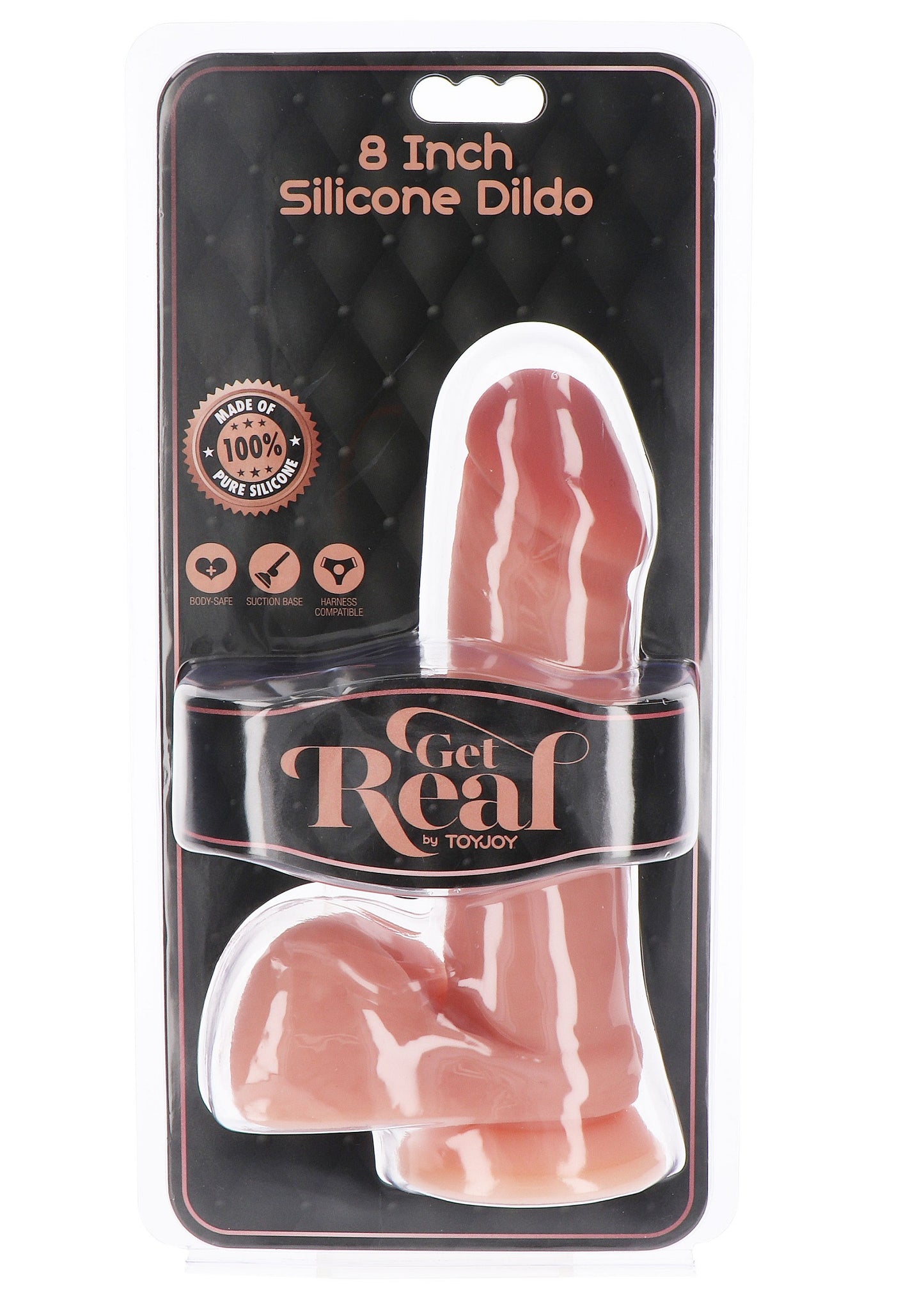 ToyJoy Get Real Silicone Dildo 8' with Balls SKIN - 3