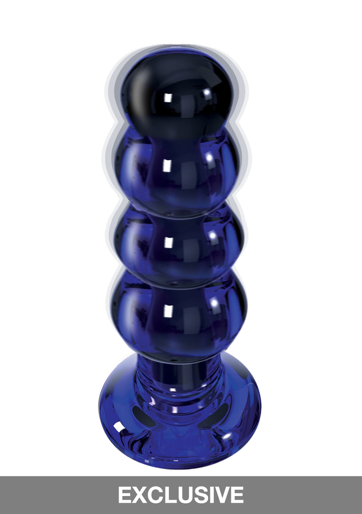ToyJoy Buttocks Radiant Vibrating Glass Plug BLUE - 4