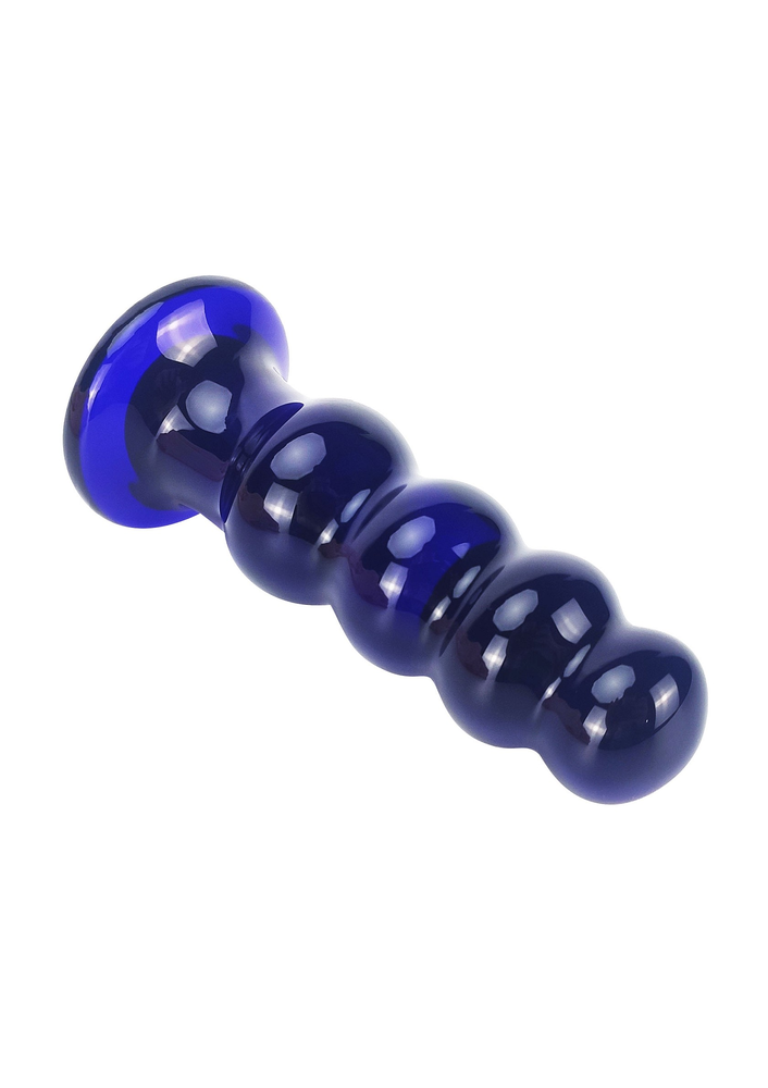 ToyJoy Buttocks Radiant Vibrating Glass Plug BLUE - 1