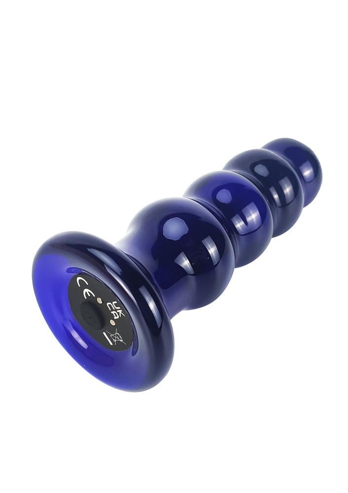ToyJoy Buttocks Radiant Vibrating Glass Plug BLUE - 9