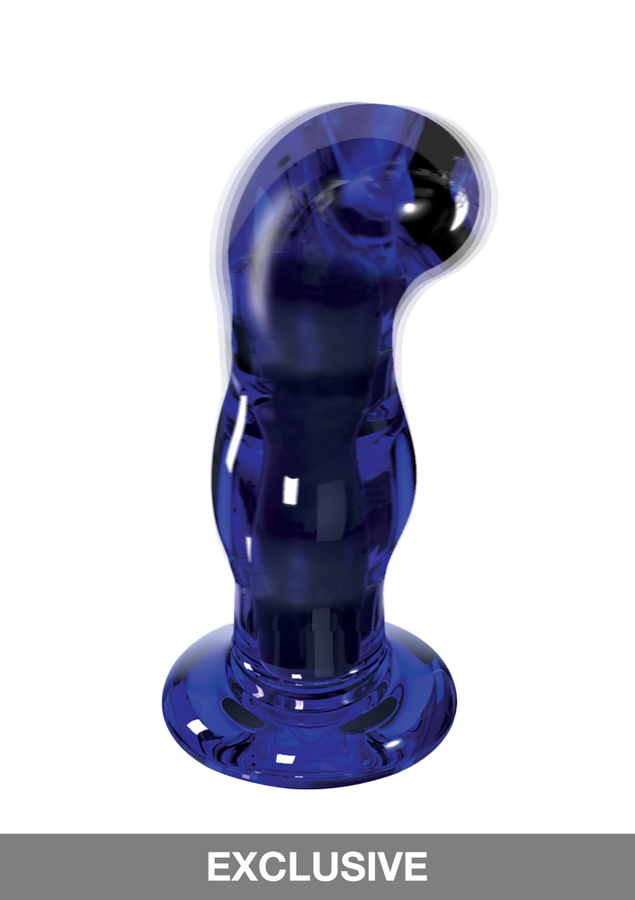 ToyJoy Buttocks Gleaming Vibrating Glass Plug BLUE - 5