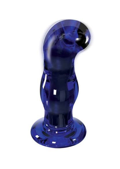 ToyJoy Buttocks Gleaming Vibrating Glass Plug BLUE - 4