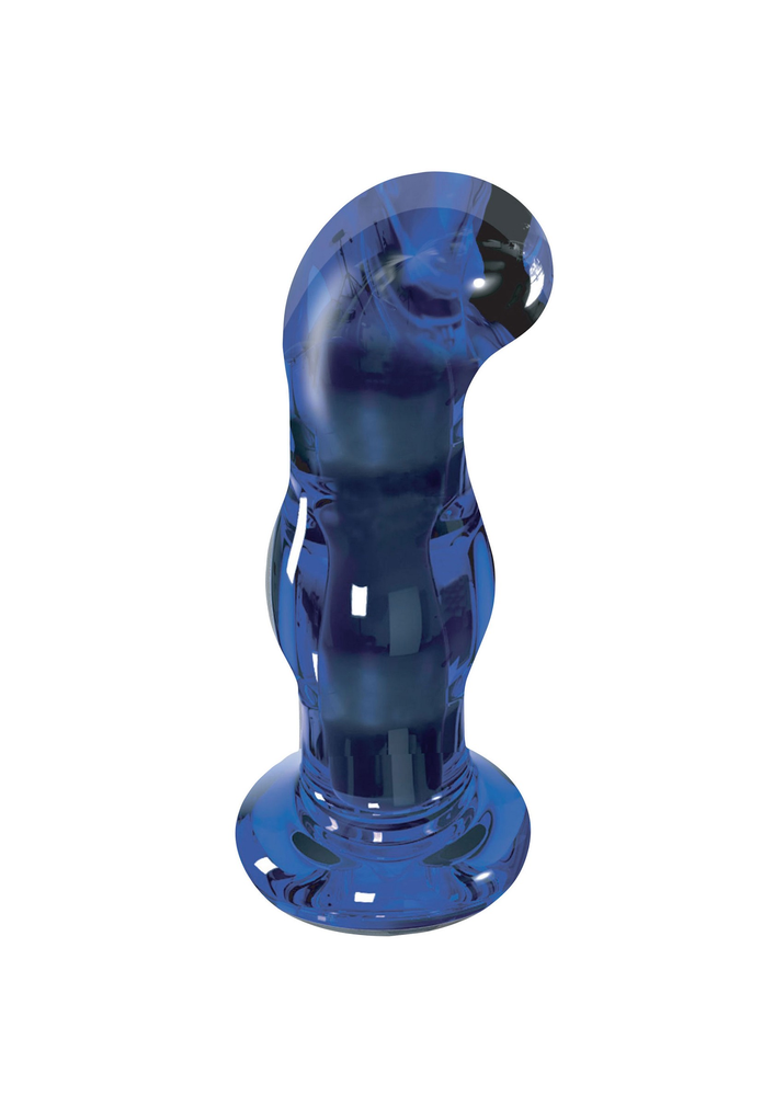 ToyJoy Buttocks Gleaming Vibrating Glass Plug BLUE - 6