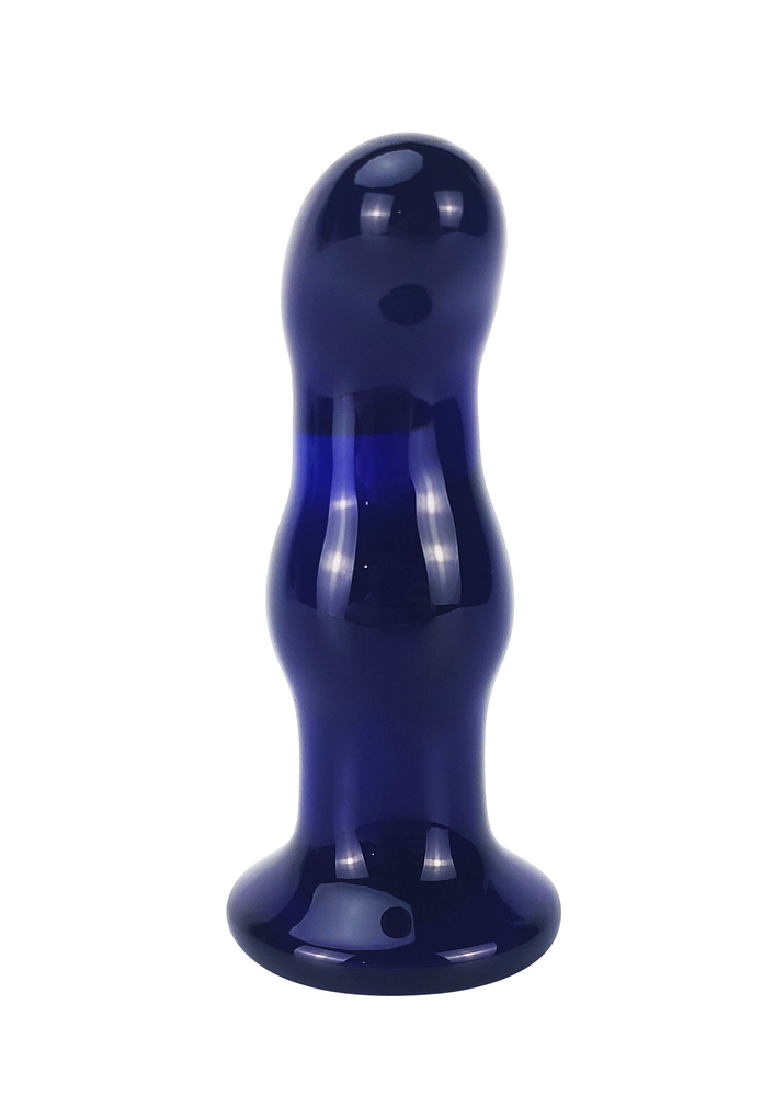 ToyJoy Buttocks Gleaming Vibrating Glass Plug BLUE - 3