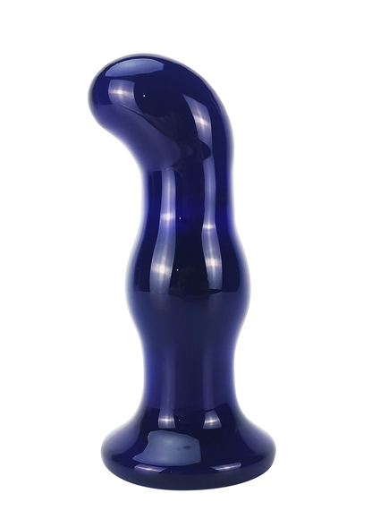 ToyJoy Buttocks Gleaming Vibrating Glass Plug BLUE - 1