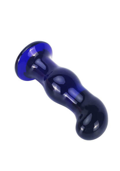 ToyJoy Buttocks Gleaming Vibrating Glass Plug BLUE - 0
