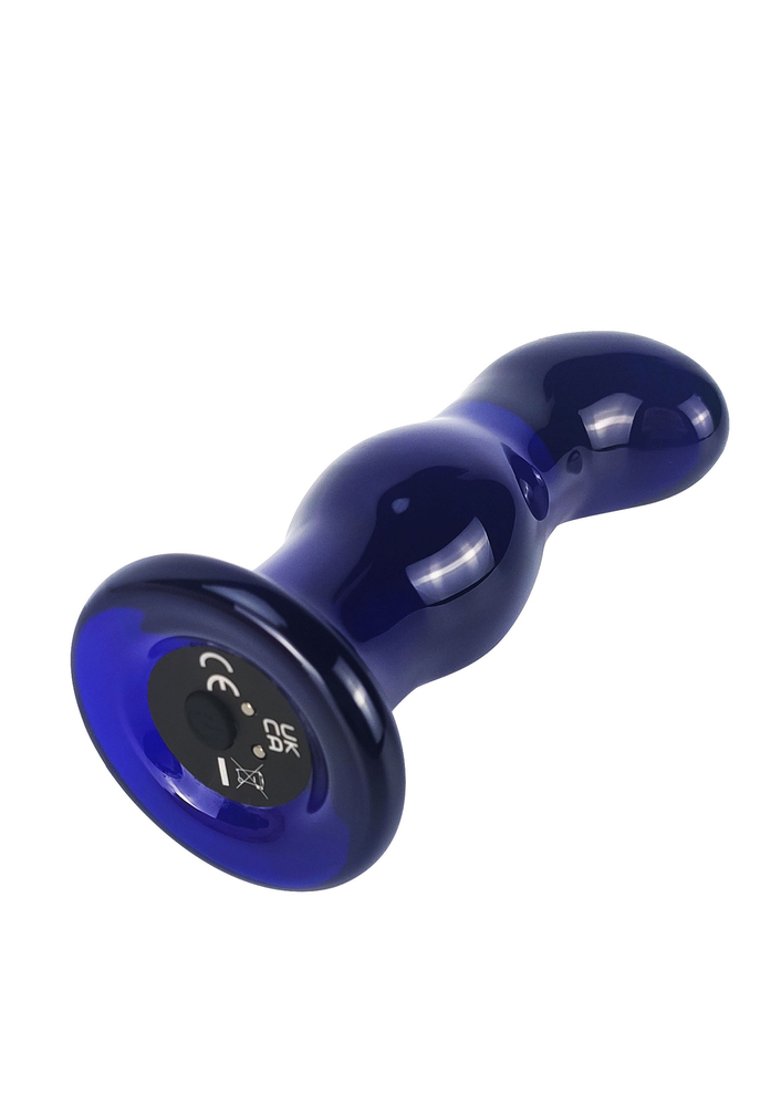 ToyJoy Buttocks Gleaming Vibrating Glass Plug BLUE - 10