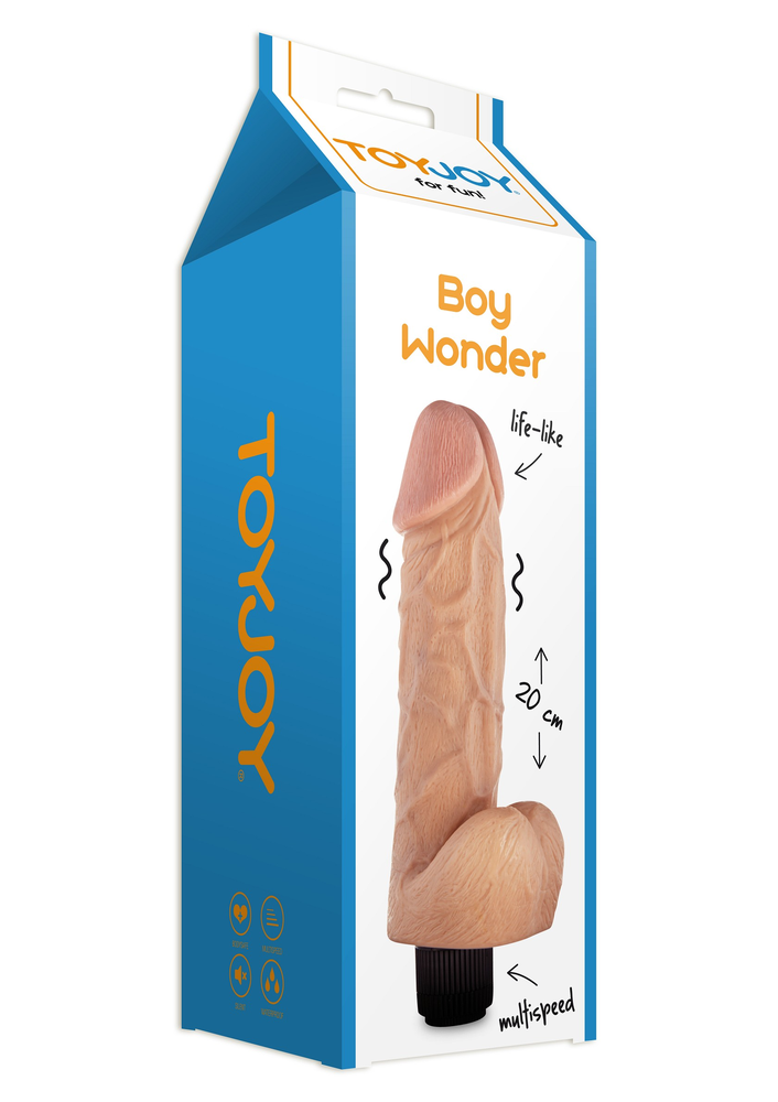ToyJoy Classics Boy Wonder Vibrating 20cm Dong SKIN - 0
