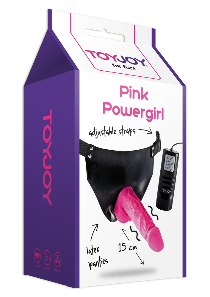 ToyJoy Classics Powergirl Vibrating Strap-On PINK - 0