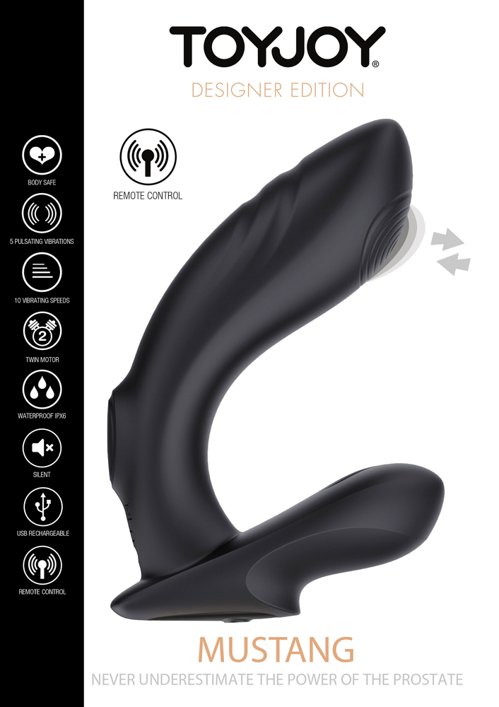 ToyJoy Designer Edition Mustang Prostate Massager BLACK - 8