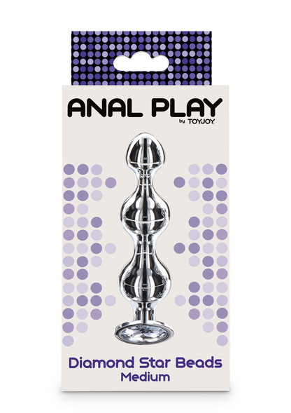 ToyJoy Anal Play Diamond Star Beads Medium SILVER - 2