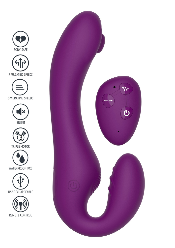 Xocoon Strapless Strap-On Pulse Vibe PURPLE - 14