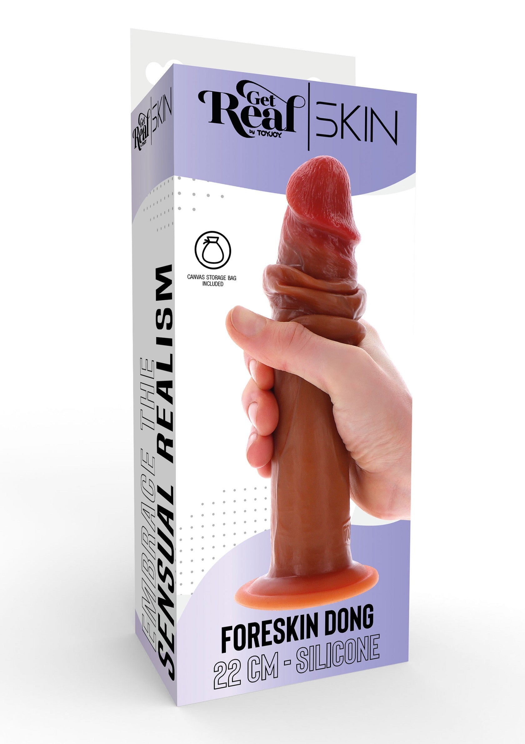 ToyJoy Get Real Silicone Foreskin Dong 22 cm CARAMEL - 0