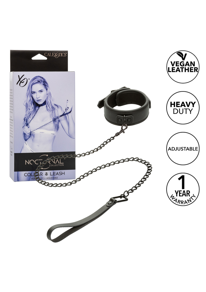 CalExotics Nocturnal Collection Collar & Leash BLACK - 4