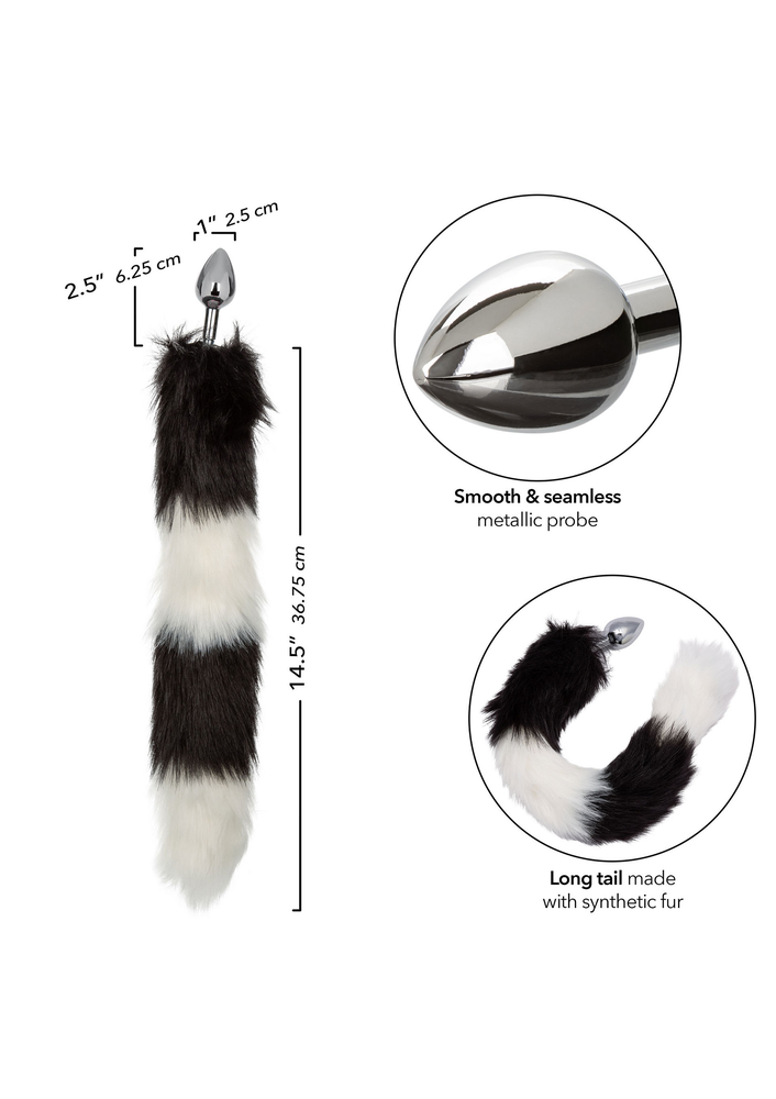 CalExotics Running Wild Black & White Tail BLACK - 5