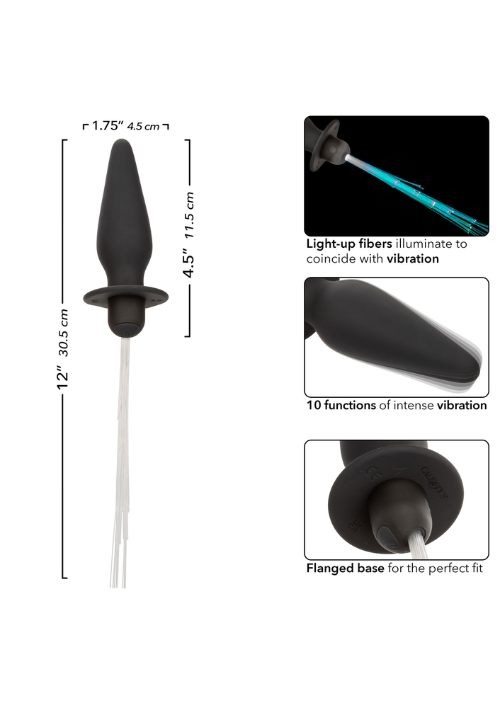 CalExotics Southern Lights Vibrating Light Up Anal Probe BLACK - 5