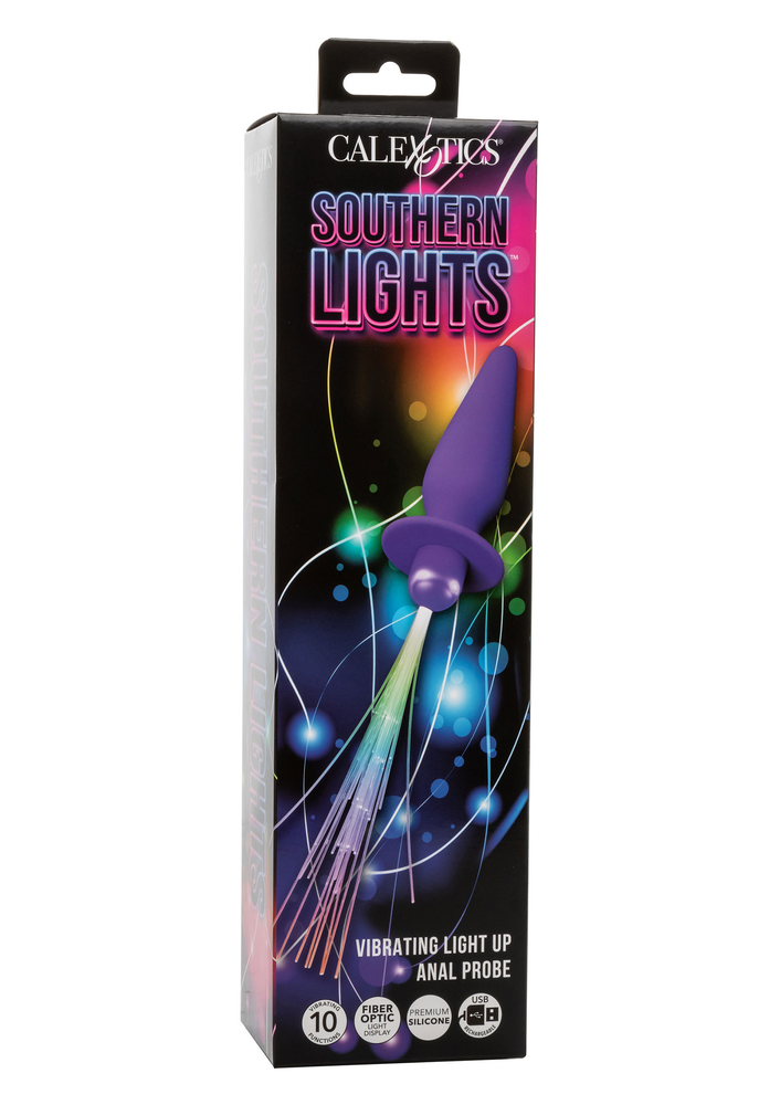 CalExotics Southern Lights Vibrating Light Up Anal Probe PURPLE - 1