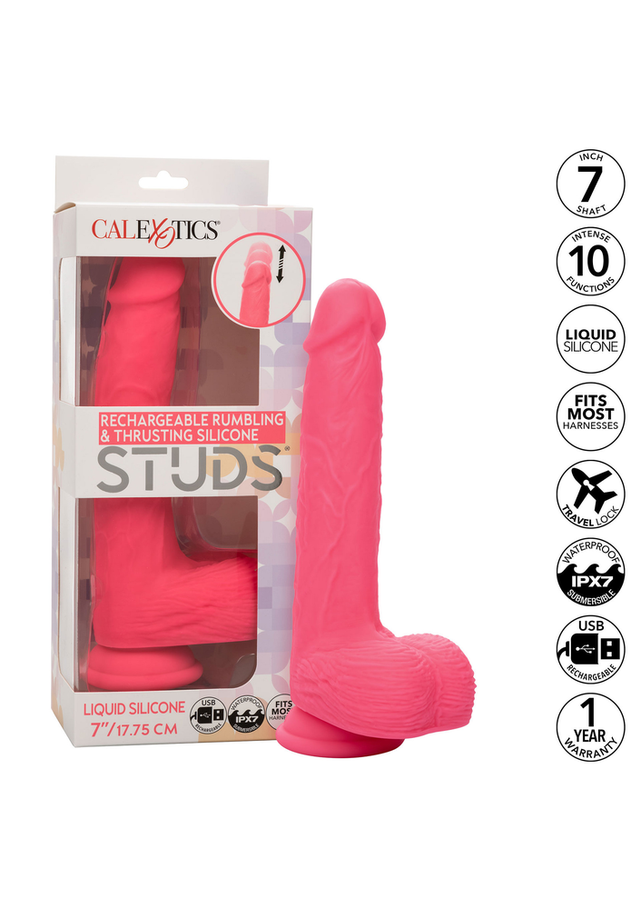 CalExotics Stud Rechargeable Rumbling & Thrusting PINK - 1