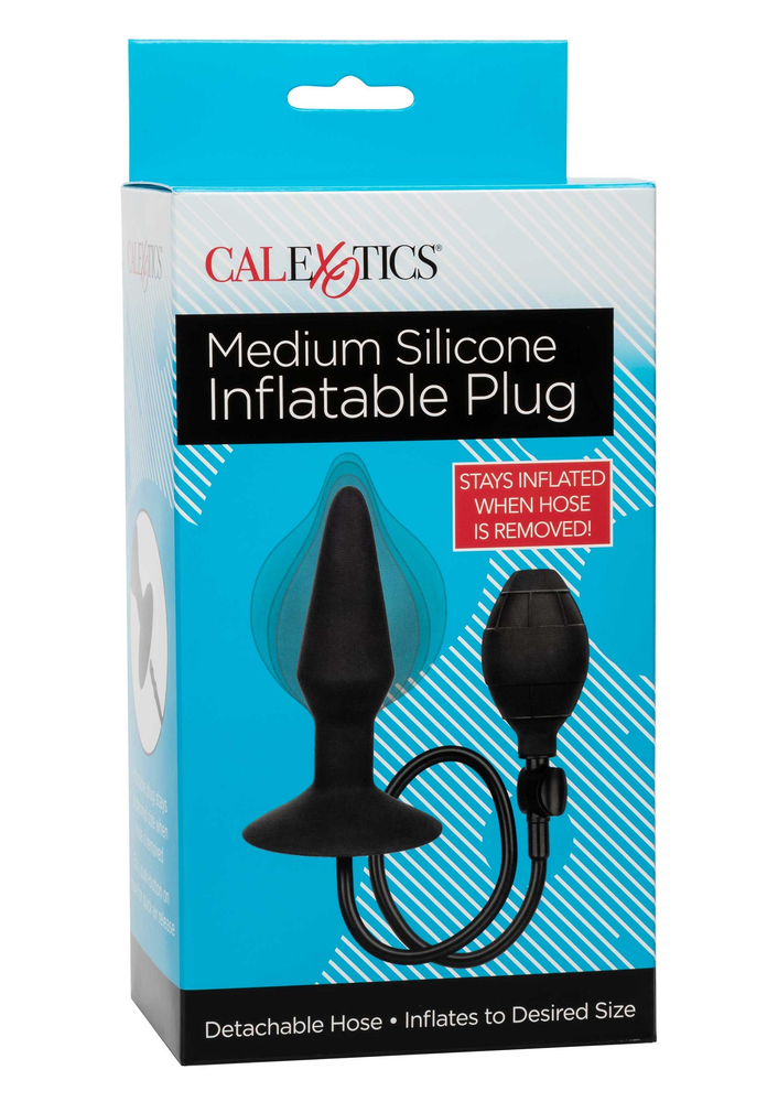 CalExotics Medium Silicone Inflatable Plug BLACK - 2