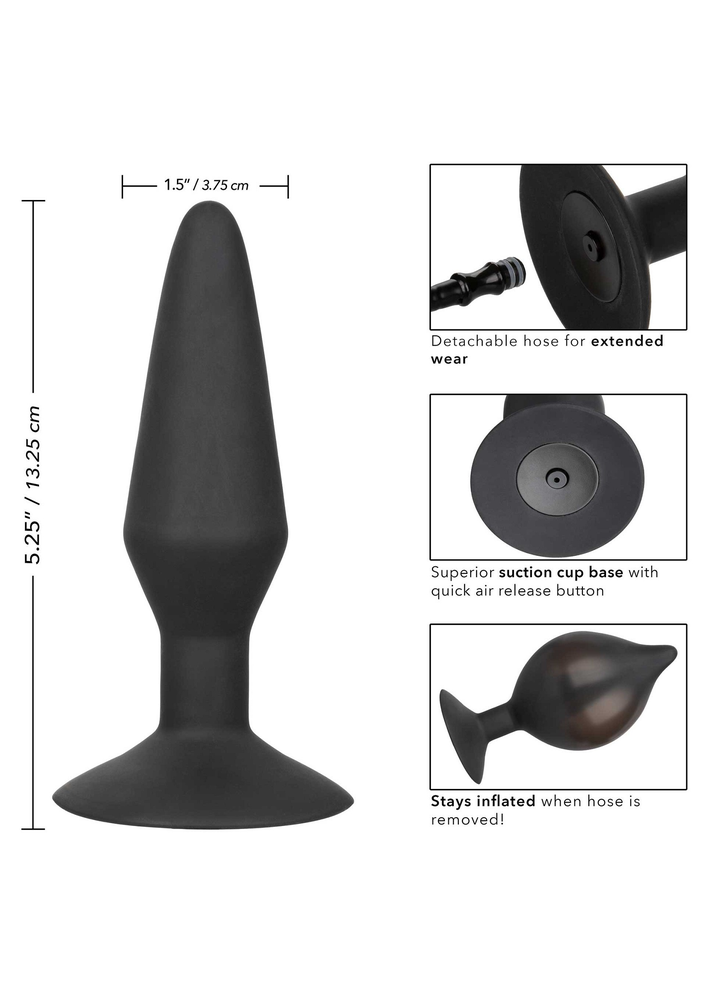 CalExotics Large Silicone Inflatable Plug BLACK - 5
