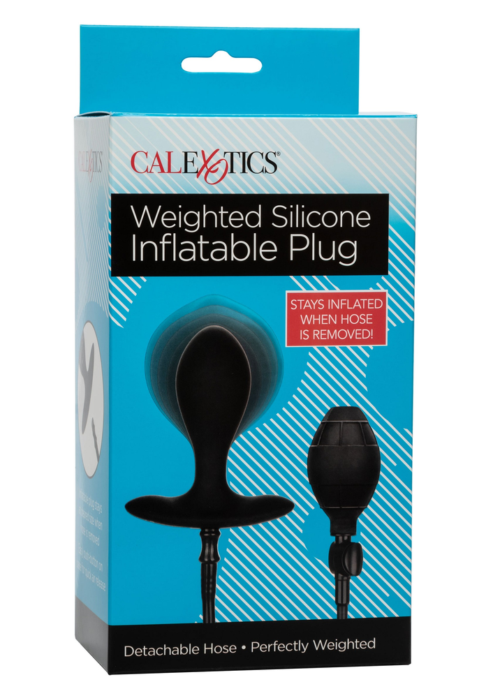 CalExotics Weighted Silicone Inflatable Plug BLACK - 5