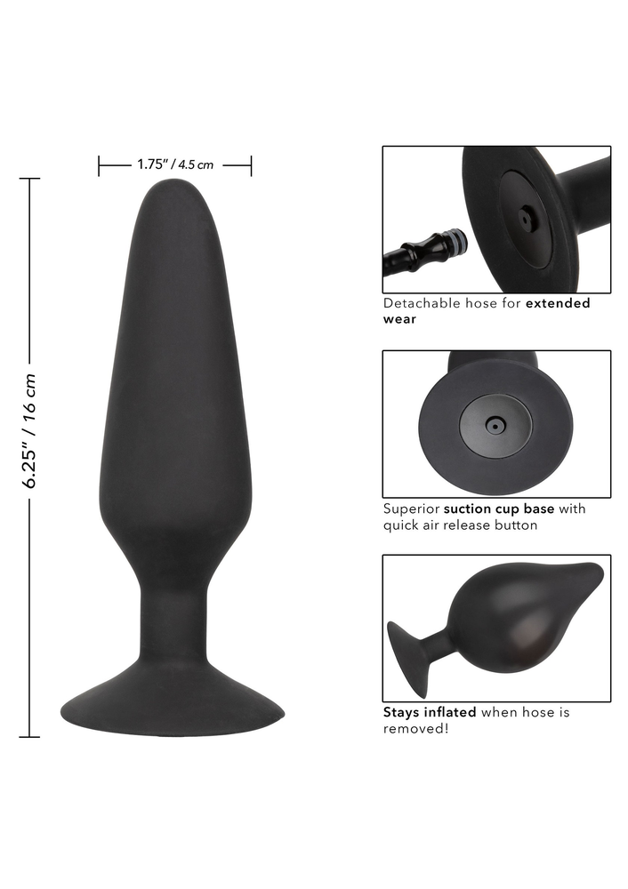 CalExotics XL Silicone Inflatable Plug BLACK - 0