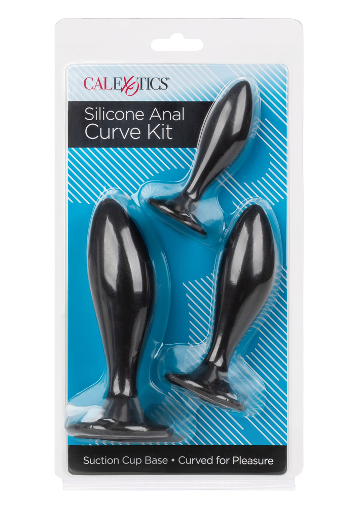 CalExotics Silicone Anal Curve Kit BLACK - 15