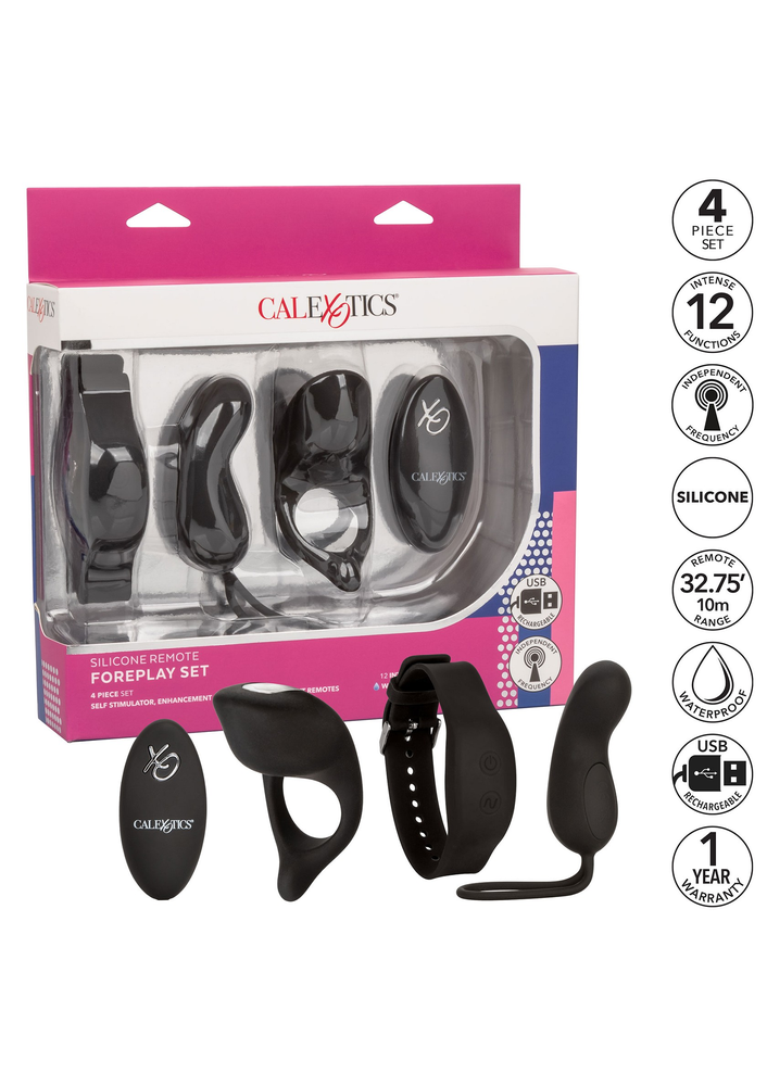 Silicone Remote Foreplay Set BLACK - 6