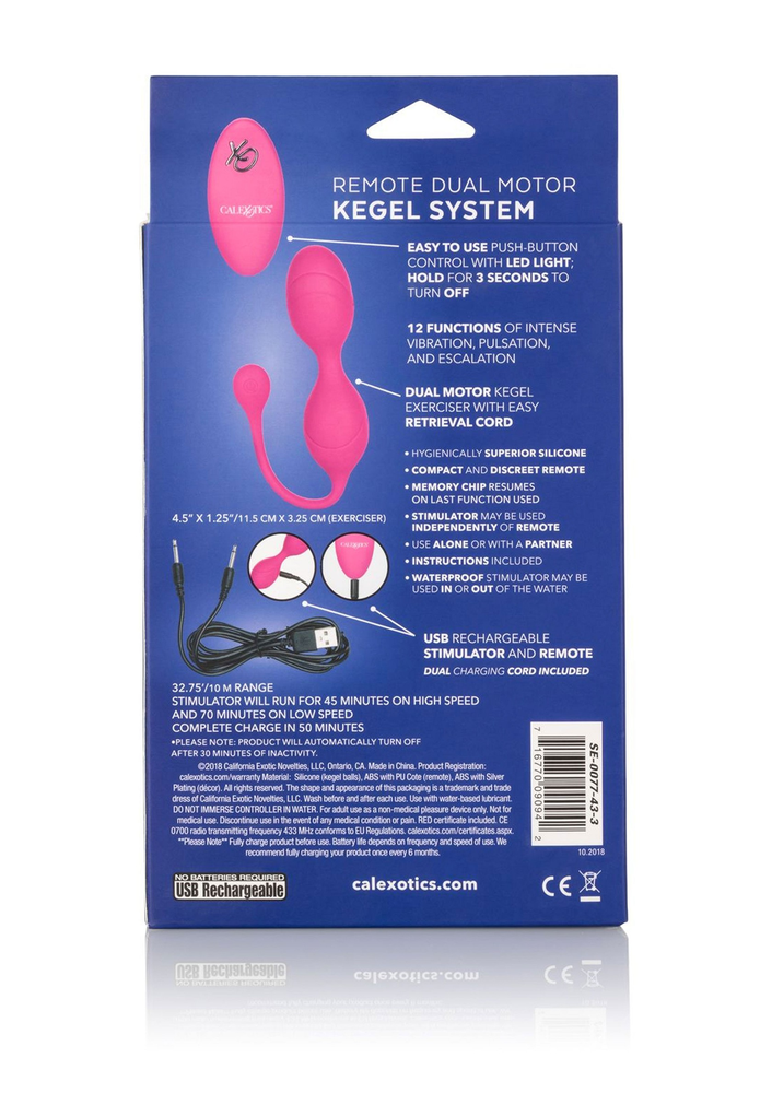 CalExotics Remote Dual Motor Kegel System PINK - 1