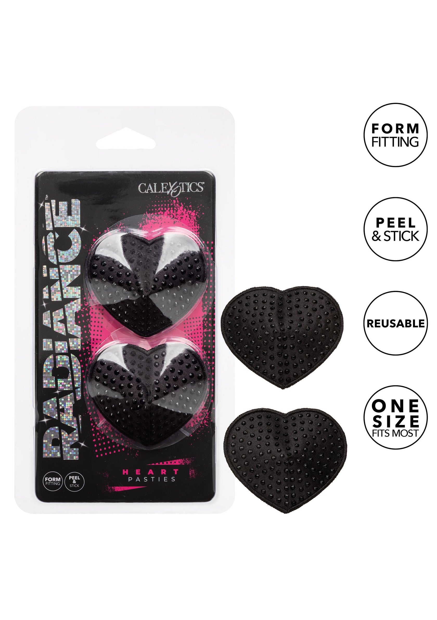 CalExotics Radiance Heart Pasties BLACK - 7