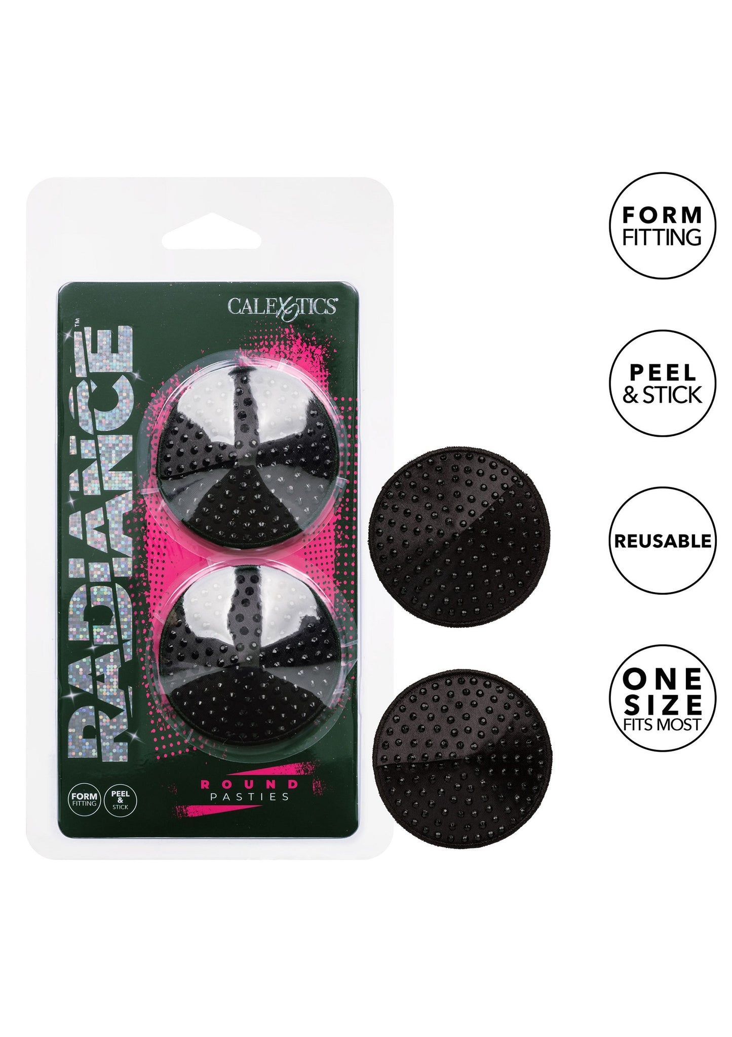 CalExotics Radiance Round Pasties BLACK - 4