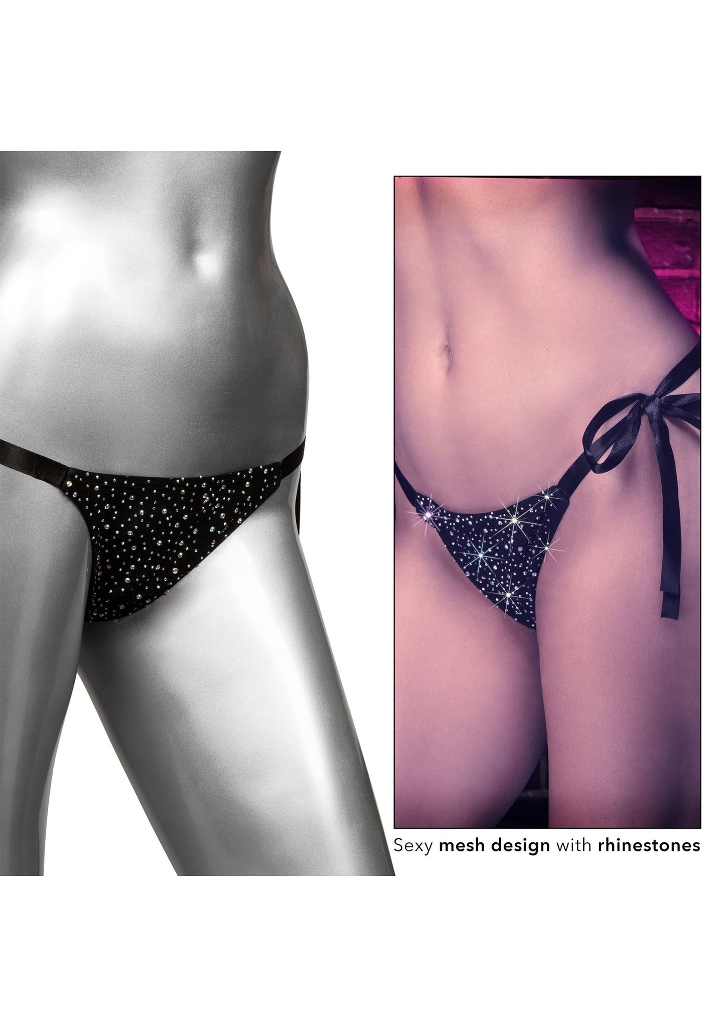 CalExotics Radiance Side-Tie Panties BLACK O/S - 6