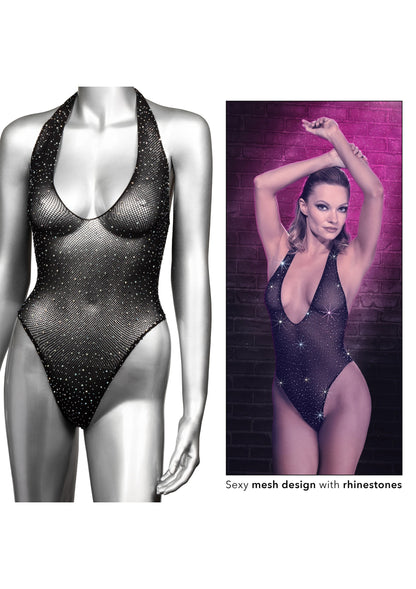 CalExotics Radiance Deep V Body Suit BLACK O/S - 6