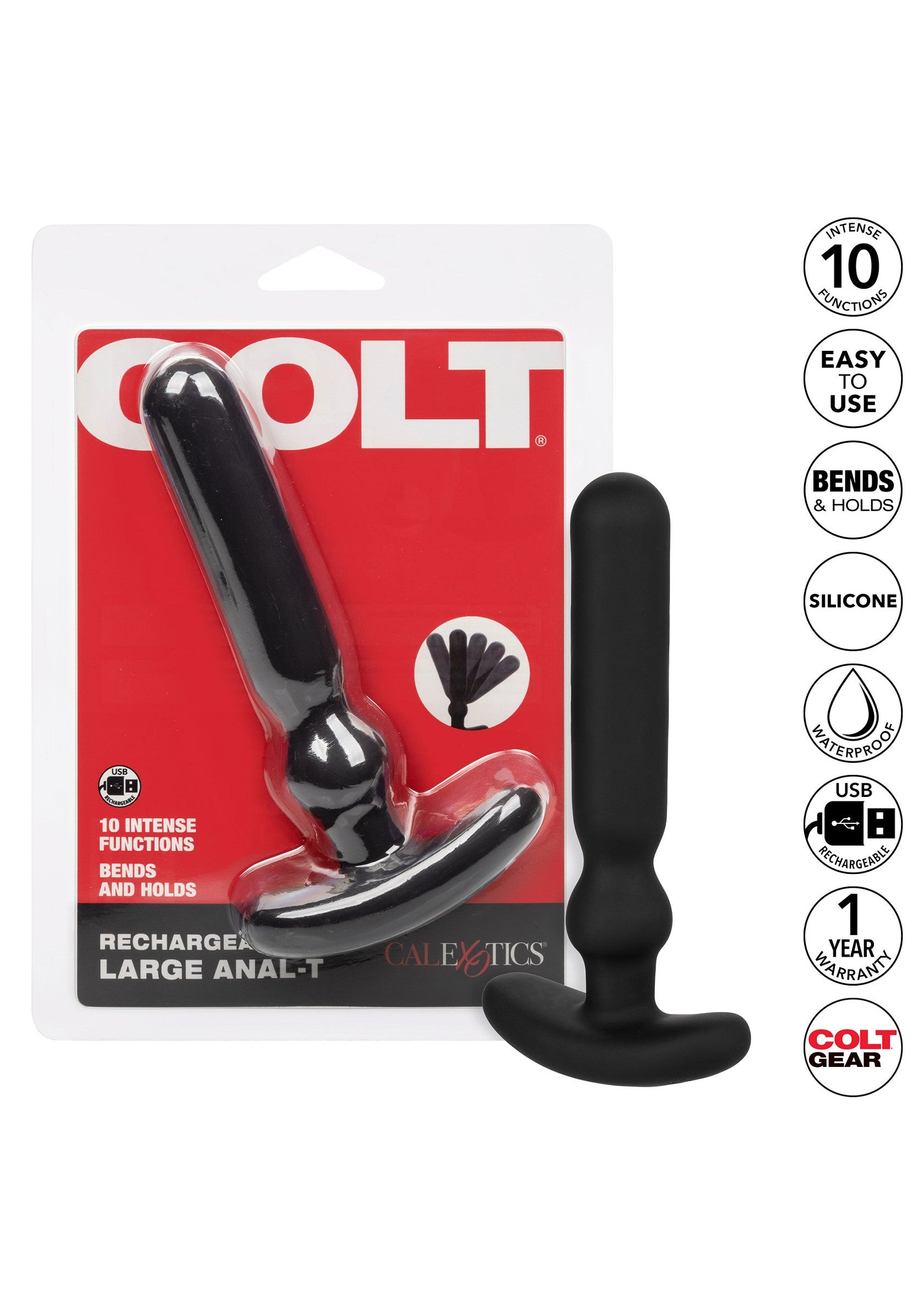 CalExotics COLT Rechargeable Large Anal-T BLACK - 0