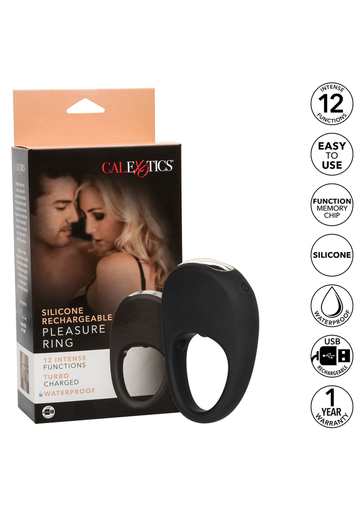 CalExotics Silicone Rechargeable Pleasure Ring BLACK - 7