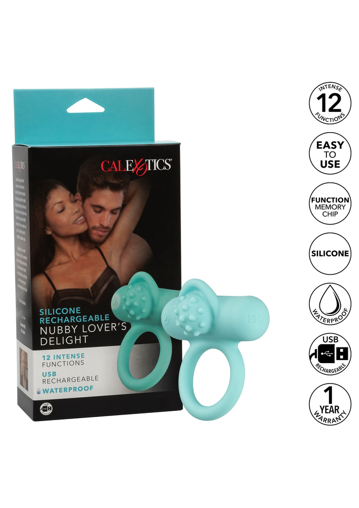 CalExotics Silicone Rechargeable Nubby Lover’s Delight AQUA - 9