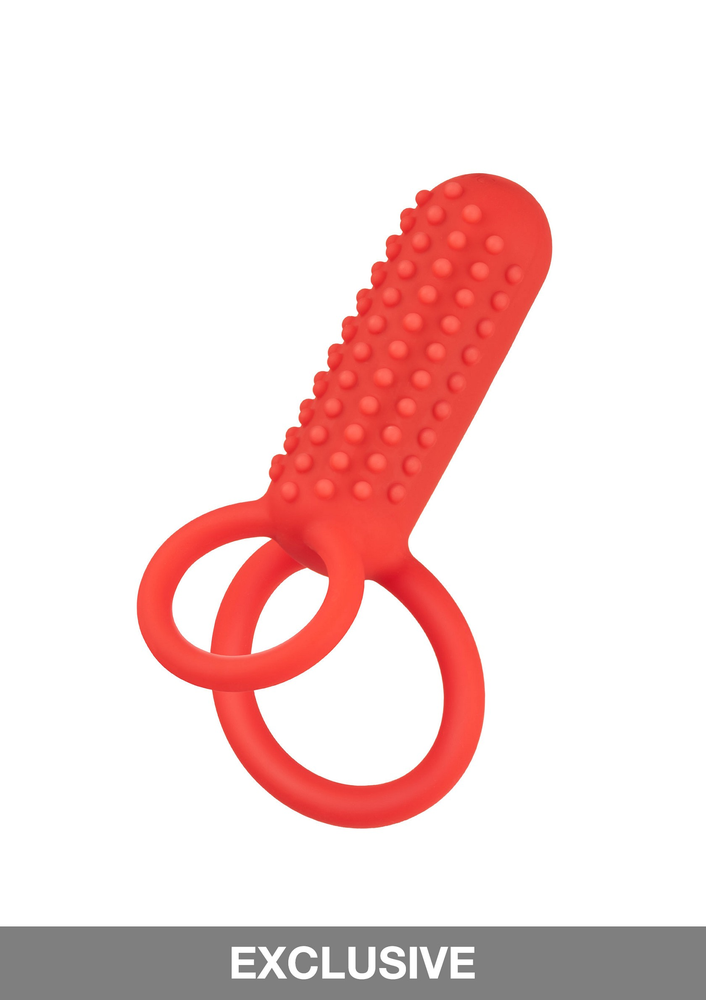 CalExotics Silicone Rechargeable Vertical Dual Enhancer RED - 4